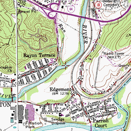 Topographic Map of Harmon Run, VA