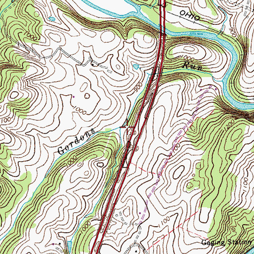Topographic Map of Harrison Run, VA