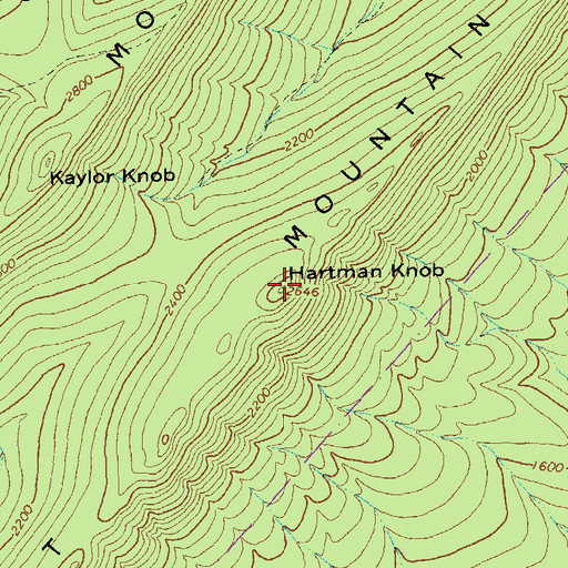 Topographic Map of Hartman Knob, VA