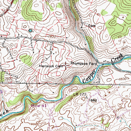 Topographic Map of Hartsock Cemetery, VA