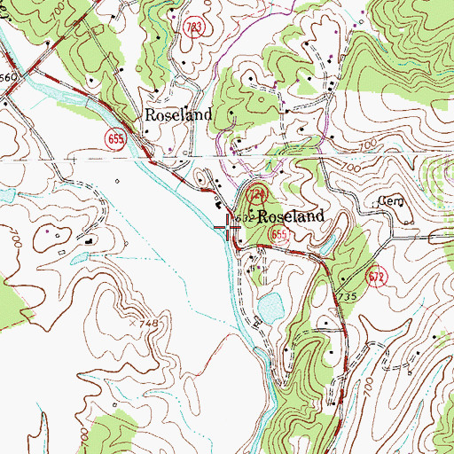 Topographic Map of Hat Creek, VA