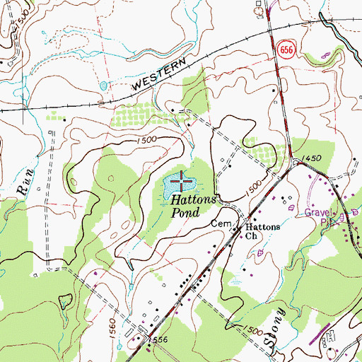 Topographic Map of Hattons Pond, VA