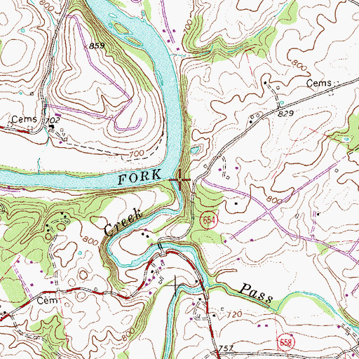 Topographic Map of Hawksbill Creek, VA