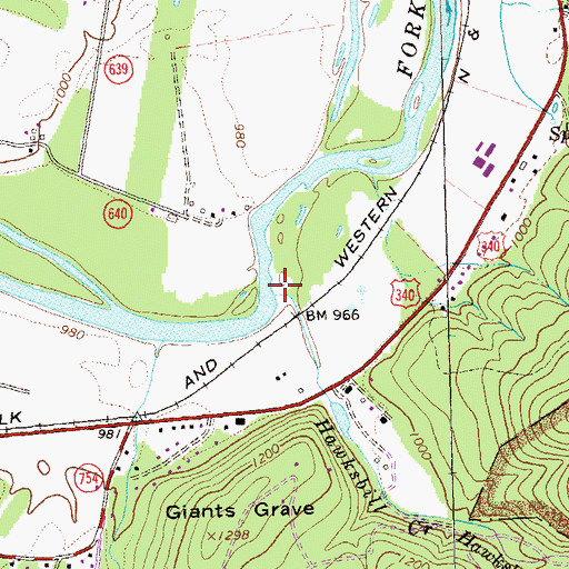 Topographic Map of Hawksbill Creek, VA