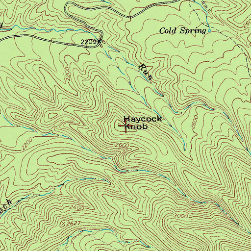 Topographic Map of Haycock Knob, VA