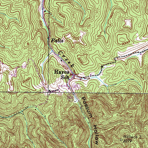 Topographic Map of Hayes School, VA