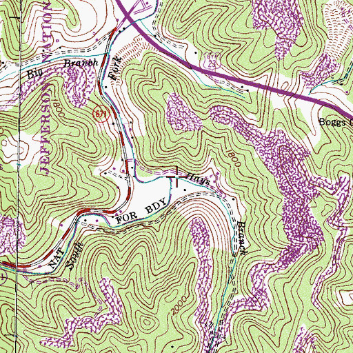 Topographic Map of Hays Branch, VA