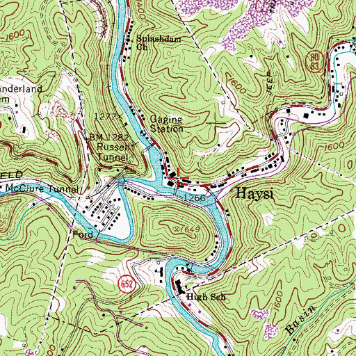 Topographic Map of Haysi, VA