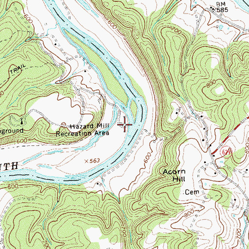 Topographic Map of Hazard Mill Recreation Area, VA