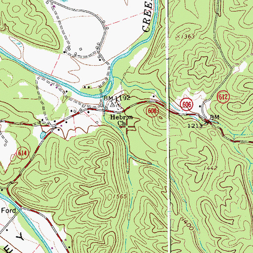 Topographic Map of Hebron Church, VA