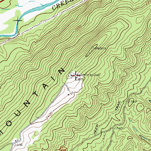 Topographic Map of Helmintoller Cemetery, VA