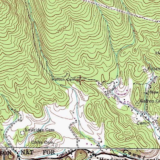 Topographic Map of Helton Cemetery, VA