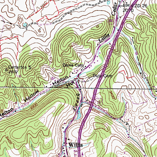 Topographic Map of Helton Hollow, VA