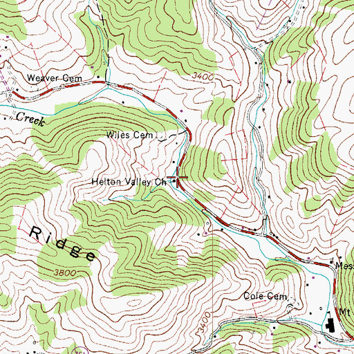 Topographic Map of Helton Valley Church, VA