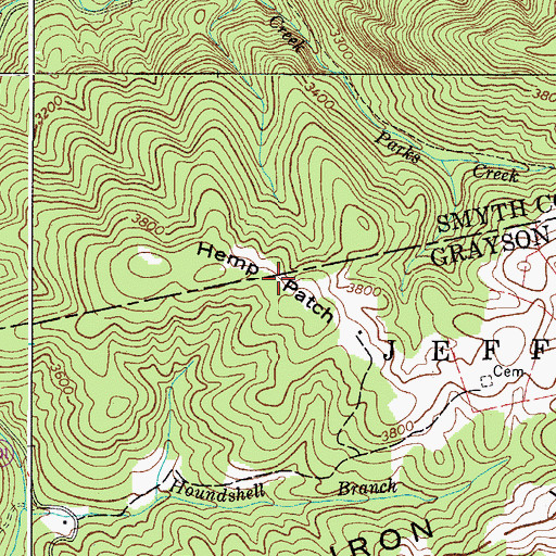Topographic Map of Hemp Patch, VA