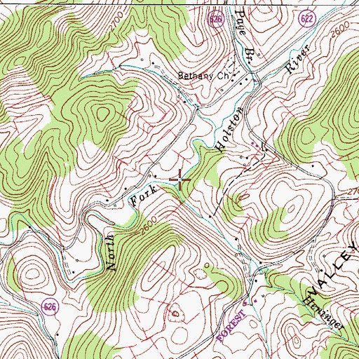 Topographic Map of Heninger Branch, VA