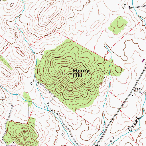 Topographic Map of Henry Hill, VA