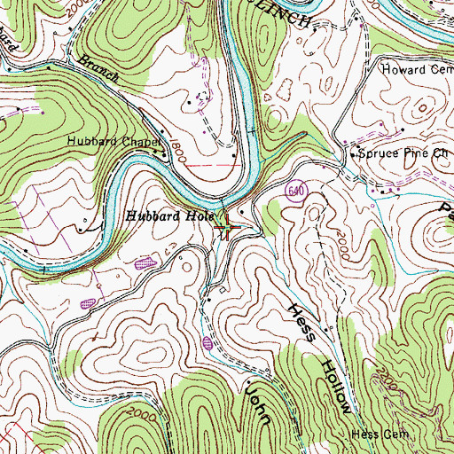 Topographic Map of Hess Hollow, VA