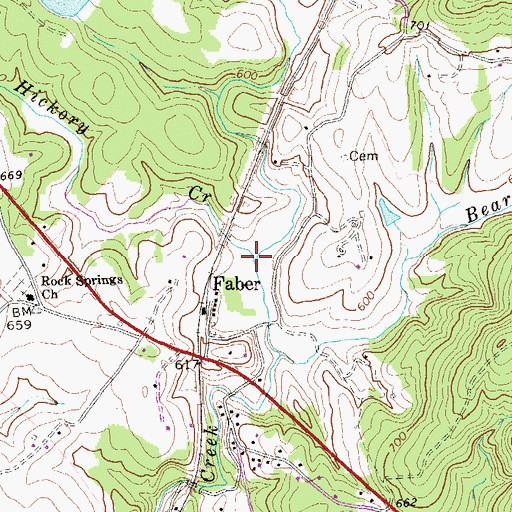 Topographic Map of Hickory Creek, VA