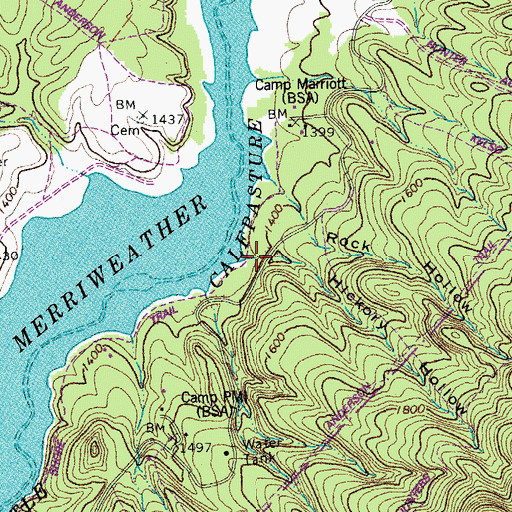 Topographic Map of Hickory Hollow, VA