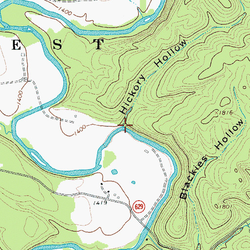 Topographic Map of Hickory Hollow, VA