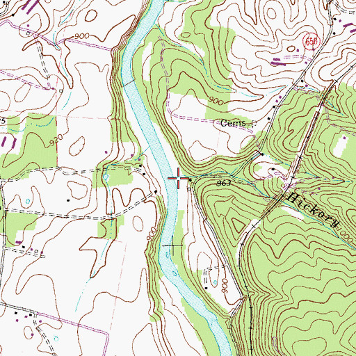 Topographic Map of Hickory Run, VA