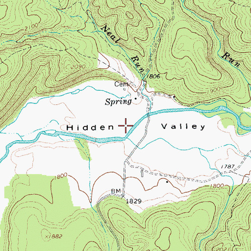 Topographic Map of Hidden Valley, VA