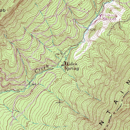 Topographic Map of Hiden Spring, VA