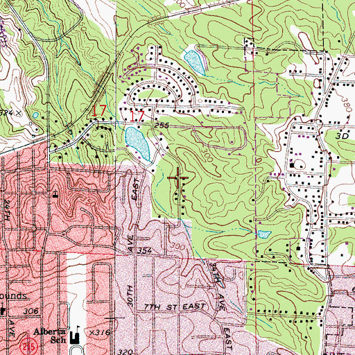 Topographic Map of Oak Grove, AL