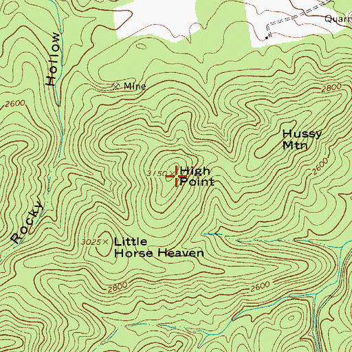 Topographic Map of High Point, VA