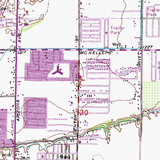 Topographic Map of Old West Valley Subdivision Water Retention Basin, AZ
