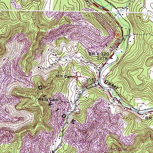 Topographic Map of Hill Cemetery, VA