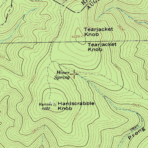 Topographic Map of Hiner Spring, VA