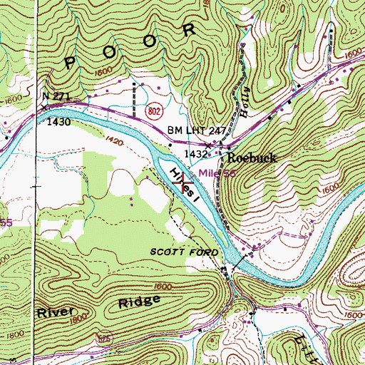 Topographic Map of Hines Island, VA