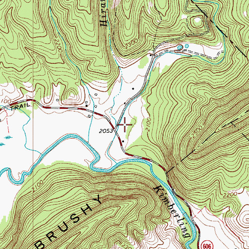 Topographic Map of Hiram Thompson Branch, VA