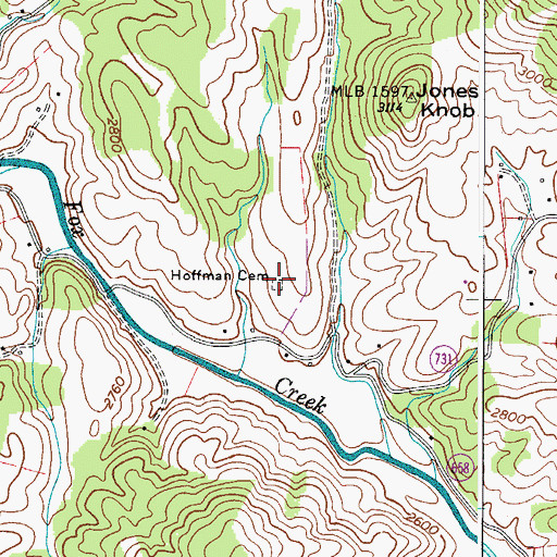 Topographic Map of Hoffman Cemetery, VA