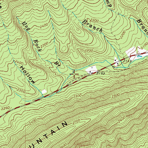 Topographic Map of Hog Rock Branch, VA