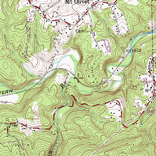 Topographic Map of Hogan Branch, VA