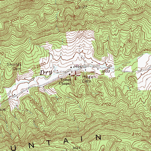 Topographic Map of Hogan Cemetery, VA