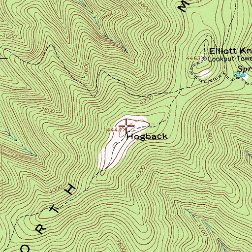 Topographic Map of Hogback, VA