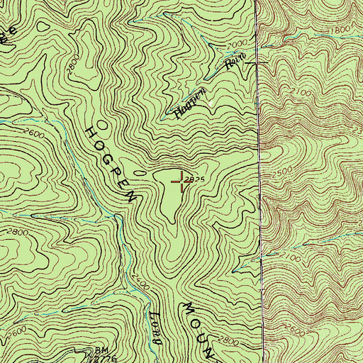 Topographic Map of Hogpen Mountain, VA