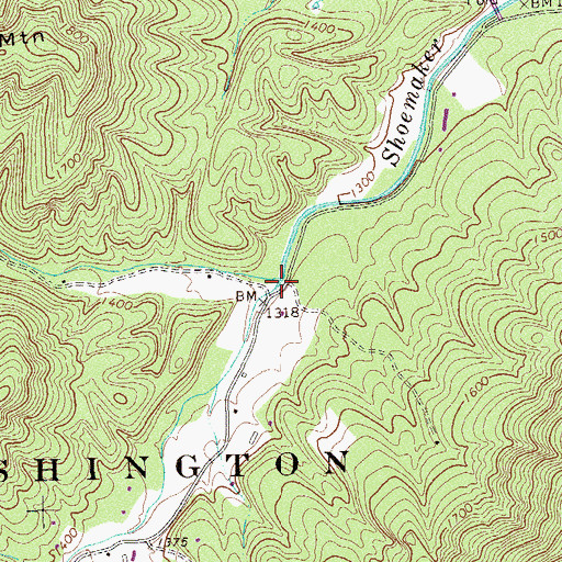 Topographic Map of Hogpen Run, VA