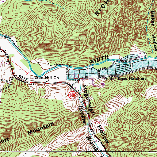 Topographic Map of Hogtrough Hollow, VA