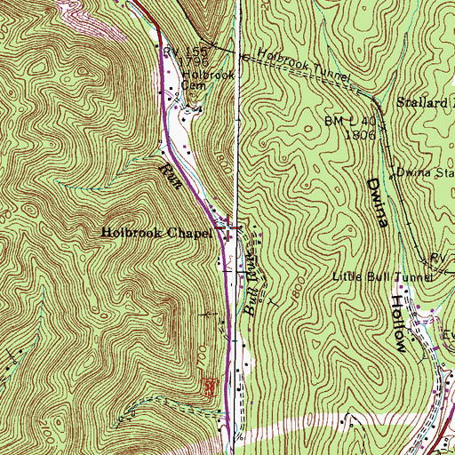 Topographic Map of Holbrook Chapel, VA