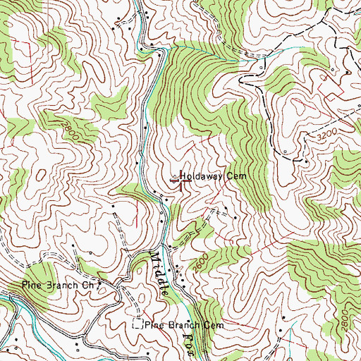 Topographic Map of Holdaway Cemetery, VA