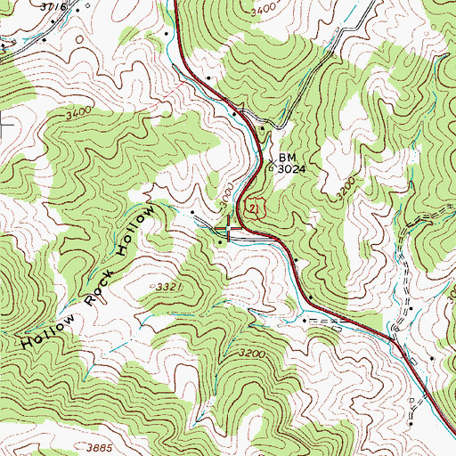 Topographic Map of Hollow Rock Hollow, VA