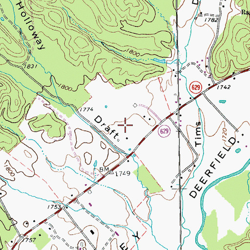 Topographic Map of Holloway Draft, VA