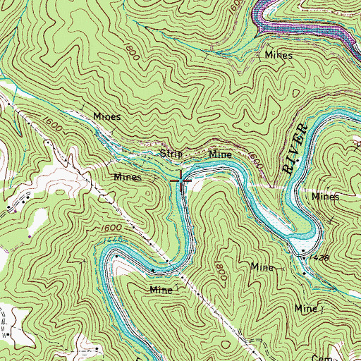 Topographic Map of Holly Creek, VA