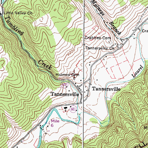 Topographic Map of Holmes Cemetery, VA