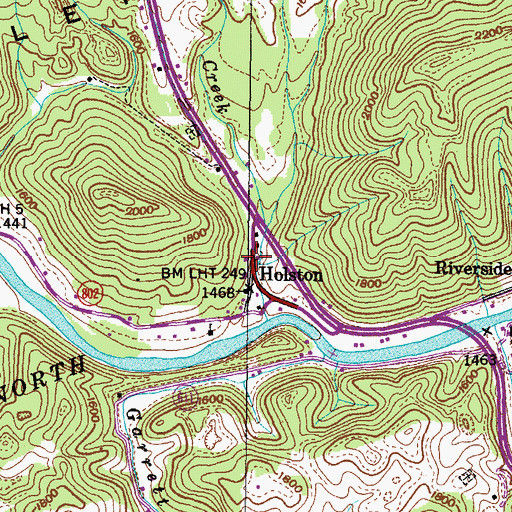 Topographic Map of Holston, VA
